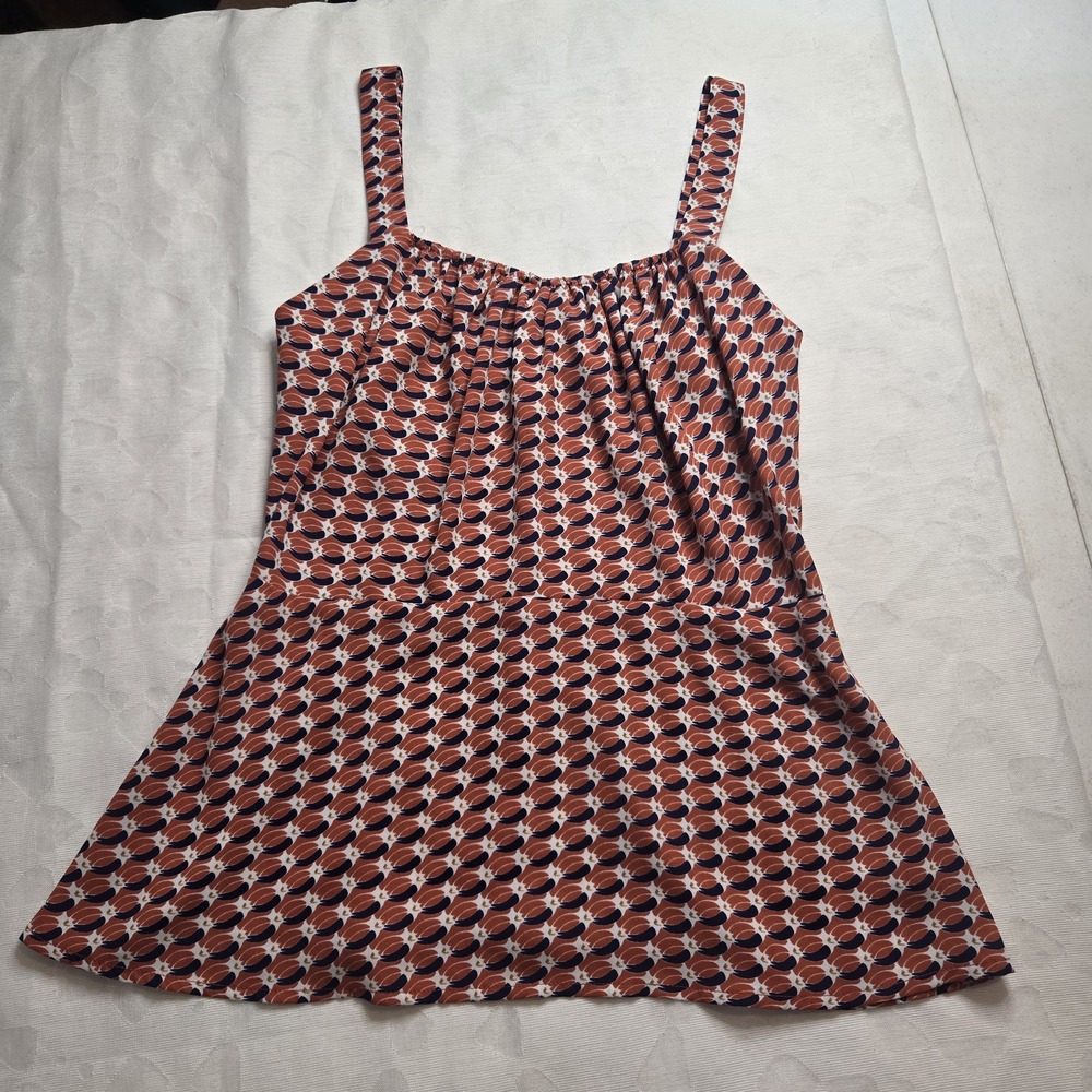CABi Patterned Polyester Adjustable Tank Top w/ Ribbed Sides Size 4